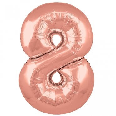 Rose Gold Balloon Number 8