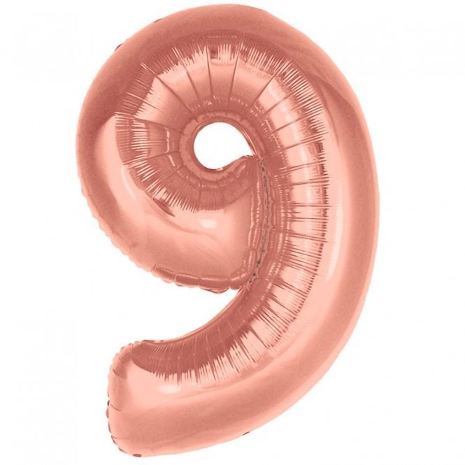 Rose Gold Balloon Number 9