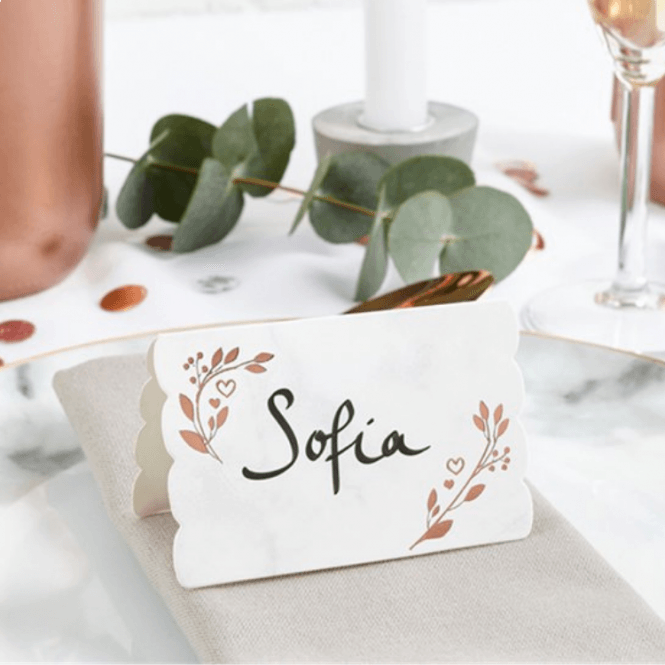 Rose Gold Leaf Place Card 10 Pack