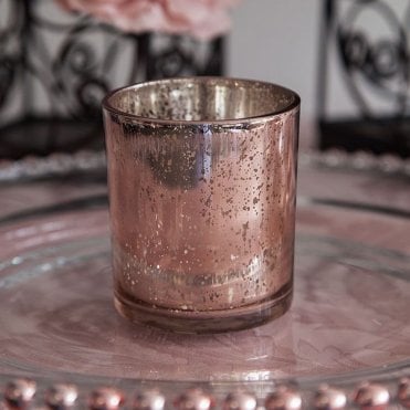 Rose Quartz Glass Tealight Holder Medium