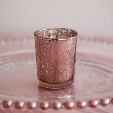 Rose Quartz Glass Tealight Holder