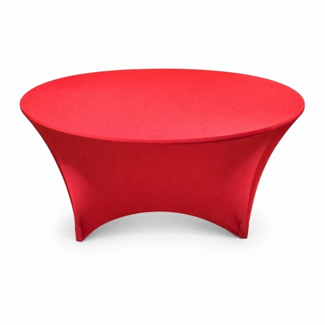 Round Lycra Table Cloths Red