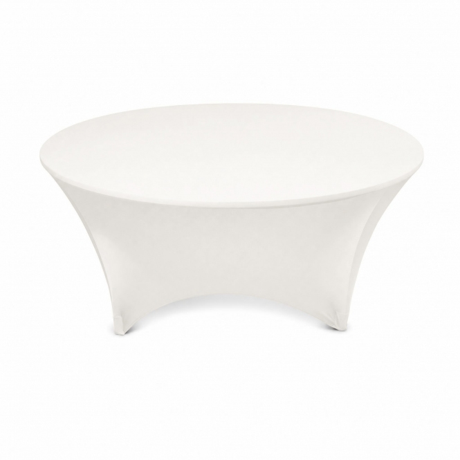 Round Lycra Table Cloths White