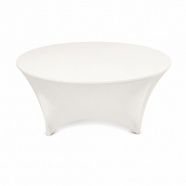 Round Lycra Table Cloths White