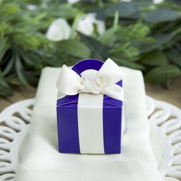 Royal Blue Favour Boxes Square 10 Pack