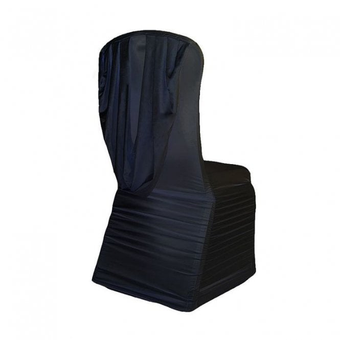 Ruched Lycra Cover With Swag Black