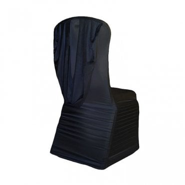 Ruched Lycra Cover With Swag Black