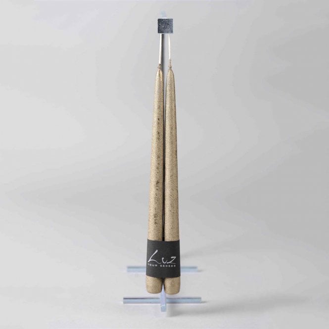 Rustic Range 30cm Pair of Tapers Metallic Stone