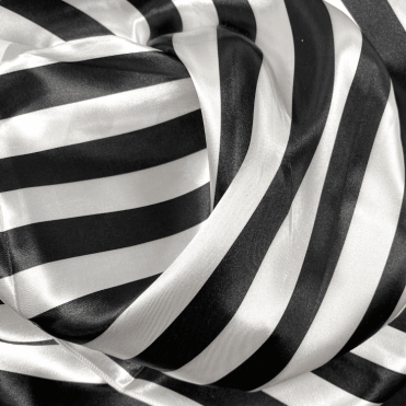 Satin Fabric Striped Black/White