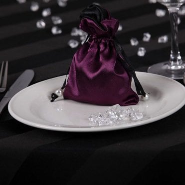 Satin Favour Bags Plum