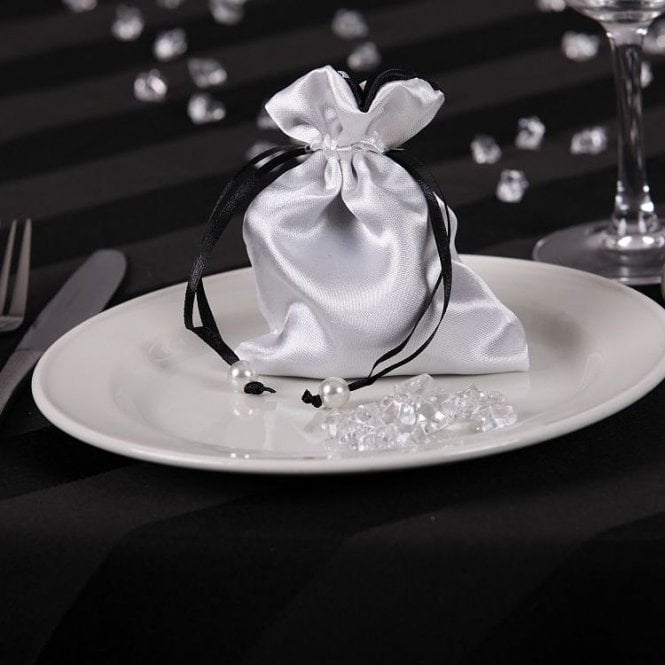 Satin Favour Bags Silver
