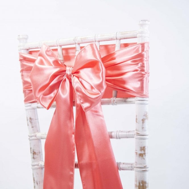 Satin Sash Coral - Pack of 100