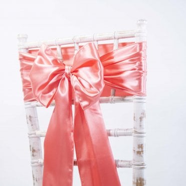 Satin Sash Coral - Pack of 100