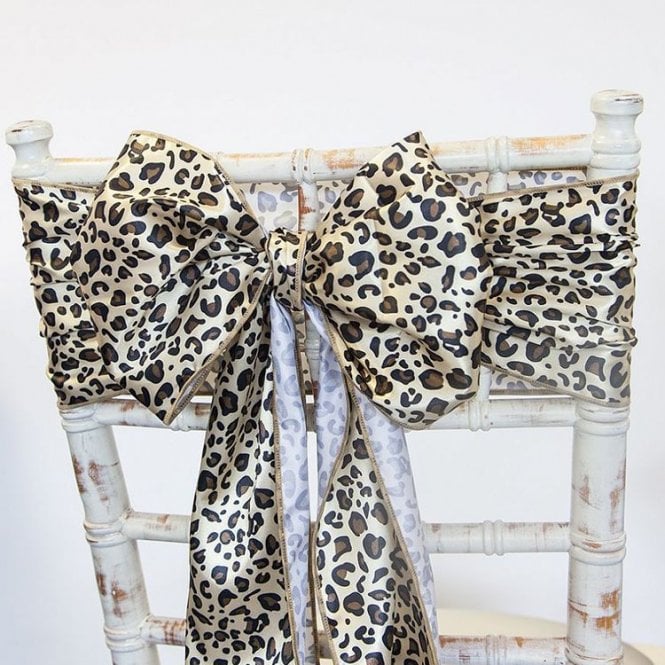 Satin Sash Leopard Print