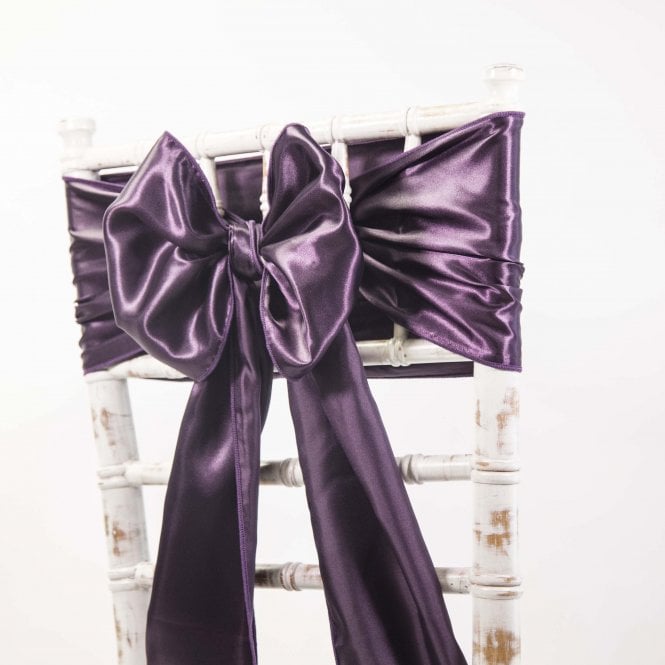 Satin Sash Plum - Pack of 100