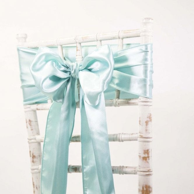 Satin Sash Tiffany Blue