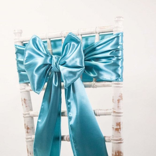 Satin Sash Turquoise