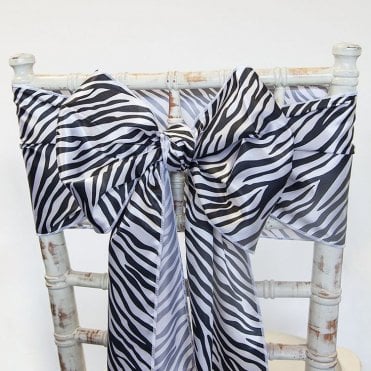 Satin Sash Zebra Print - Pack of 100