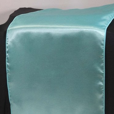 Satin Table Runner Aqua
