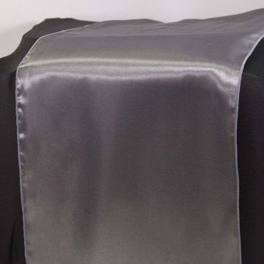 Satin Table Runner Pewter