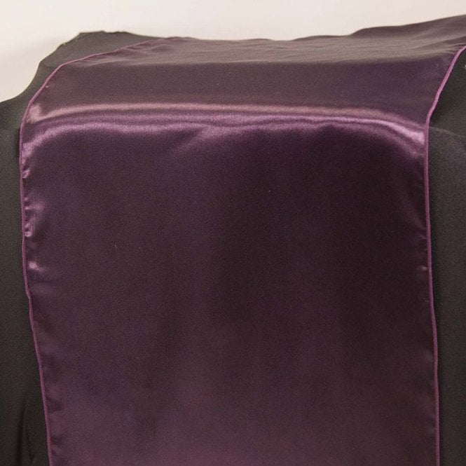 Satin Table Runner Plum