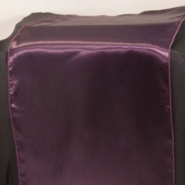 Satin Table Runner Plum