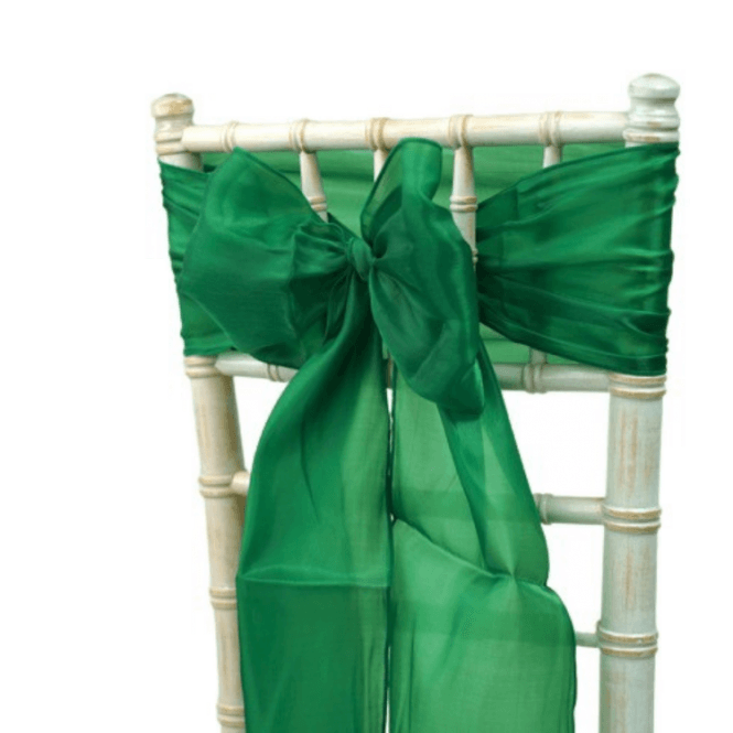 Silk Organza Sash Hunter Green