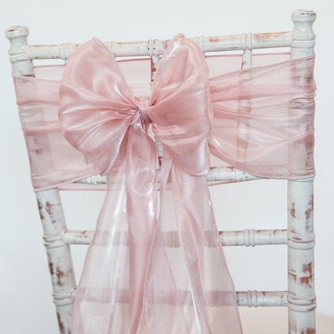 Silk Organza Sash Rose Gold