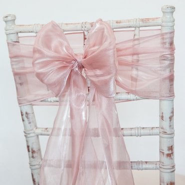 Silk Organza Sash Rose Gold
