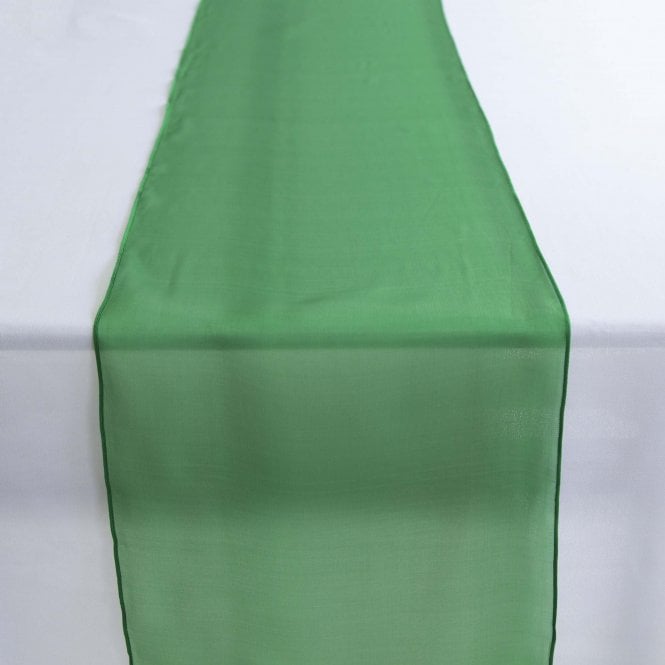 Silk Organza Table Runner Hunter Green