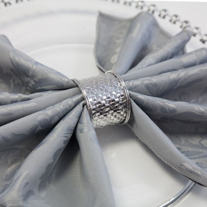Silver Weave Napkin Ring 06 Pack 5588-05 Silver