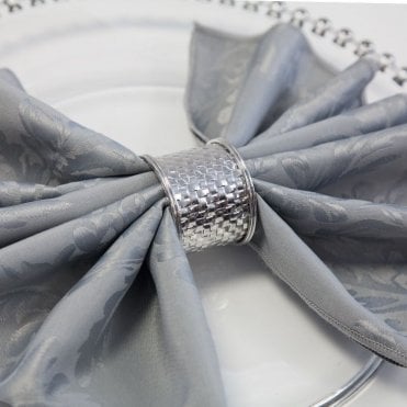 Silver Weave Napkin Ring 06 Pack 5588-05 Silver