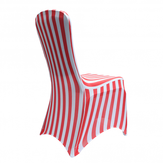 Spandex Chair Cover Striped Red/White - (Used Once)