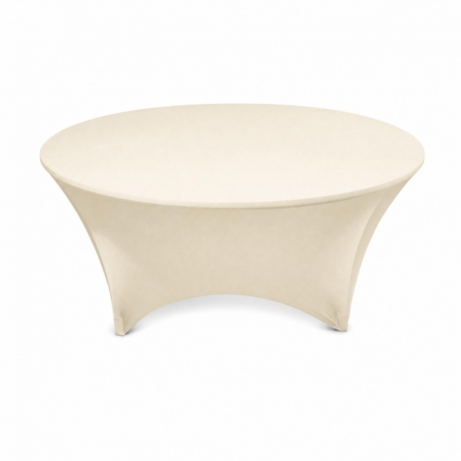 Spandex Lycra Round Table Cloth Ivory 6ft