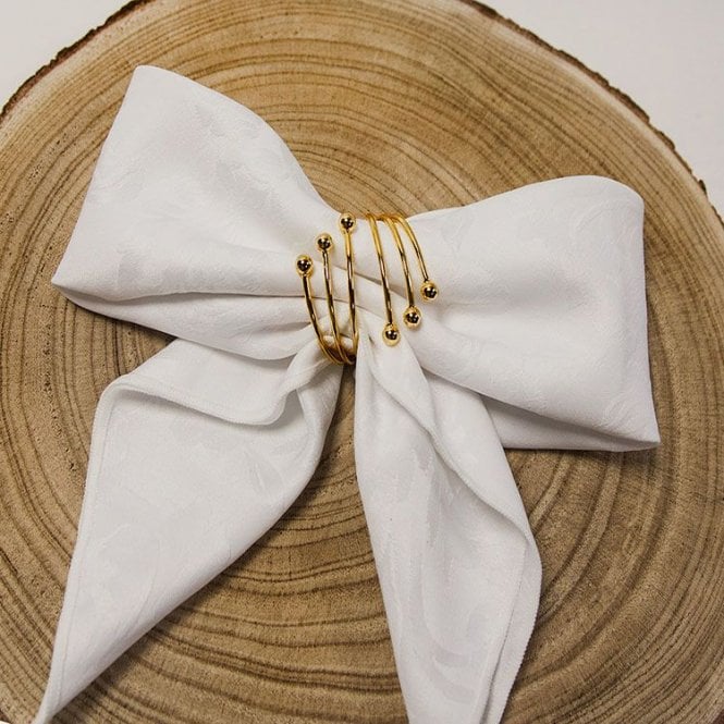 Spiral Metal Napkin Rings Gold