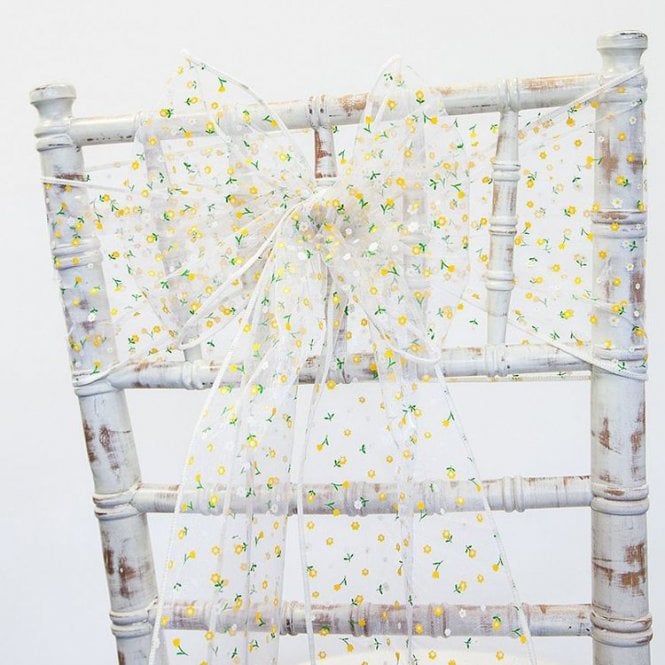 Spring Flower Organza Sash - Pack of 100