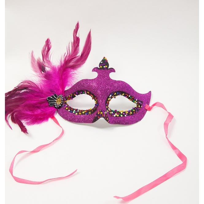Star Full Glitter Masquerade Ball Mask Pink Various Colours Available