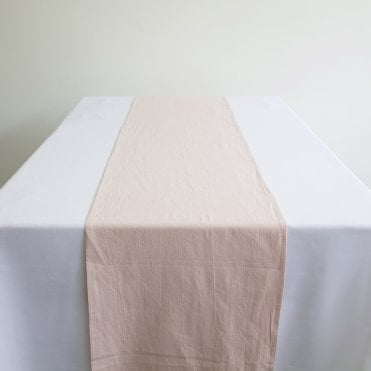 Stonewash Table Runner Pale Pink