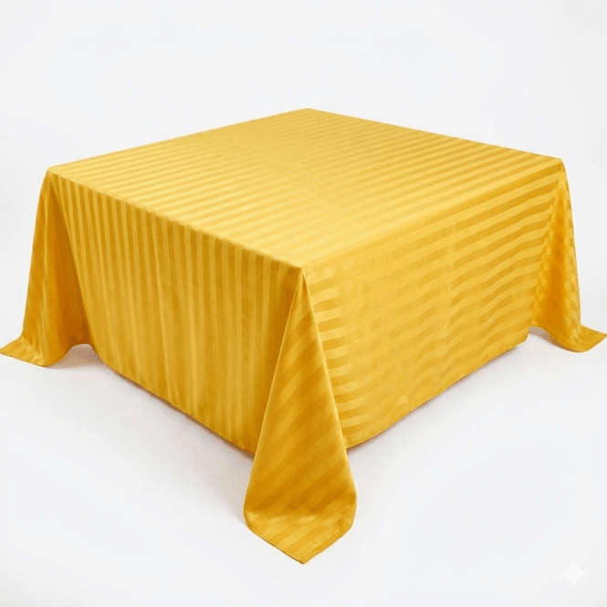 Striped Gold Tablecloth 90x90 inch