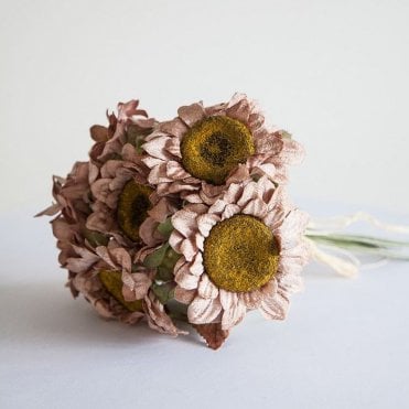 Sunflower Bunch 6 Head - Vintage Dusky Pink