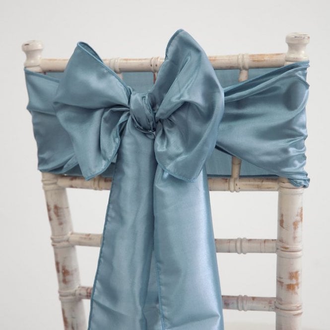 Taffeta Sash Dusty Blue