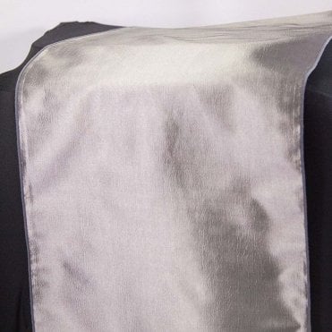 Taffeta Table Runner Light Silver