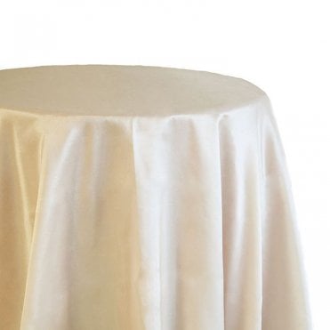 CHAIRCOVER DEPOT Taffeta Tablecloth 132 Round Ivory