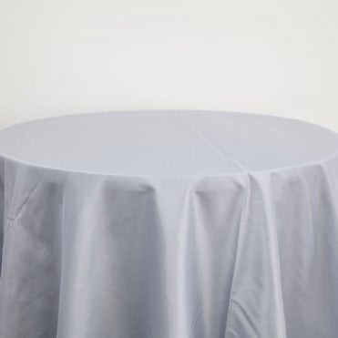 CHAIRCOVER DEPOT Taffeta Tablecloth Silver 120 inch CLR