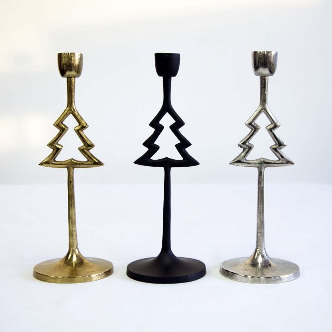 Taper Candle Holder Xmas Tree Set of 3 G-7496