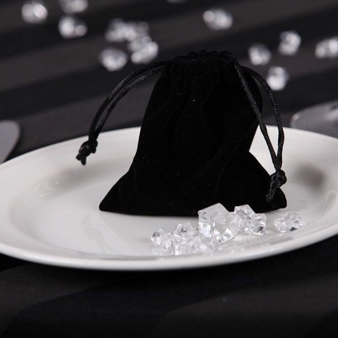 Velvet Favour Bags Black