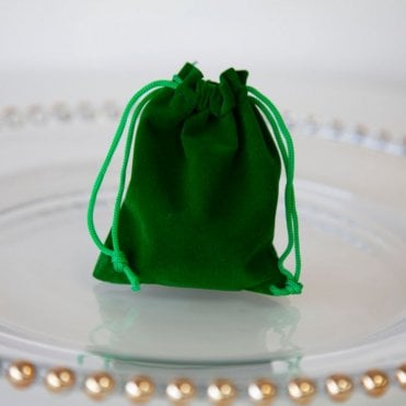 Velvet Favour Bags Green 10 Pack