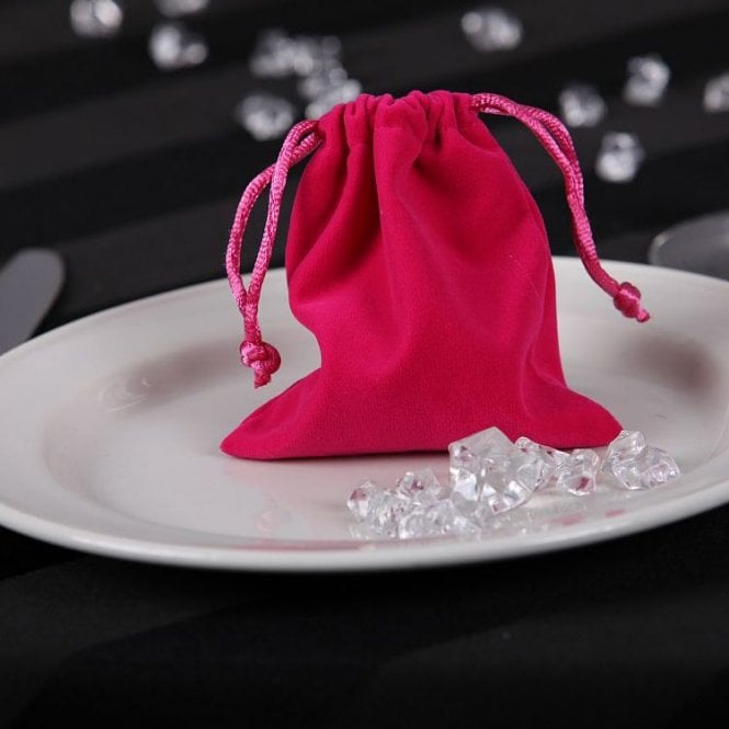 Velvet Favour Bags Hot Pink