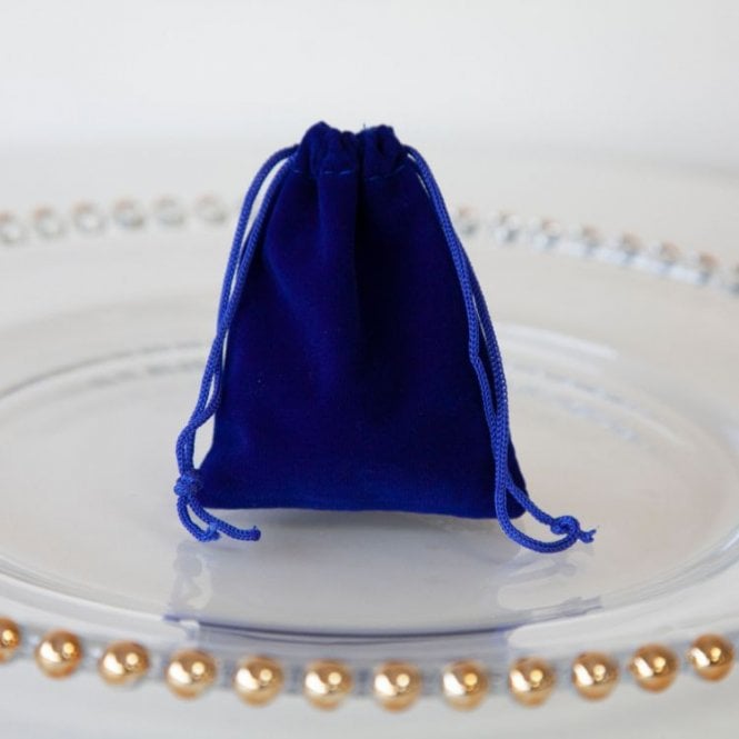 Velvet Favour Bags Navy 10 Pack
