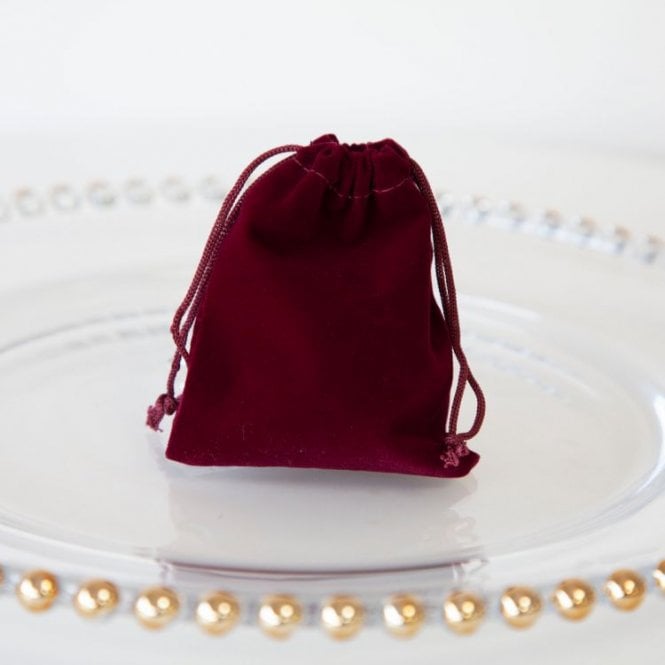 Velvet Favour Bags Wine Red 10 Pack